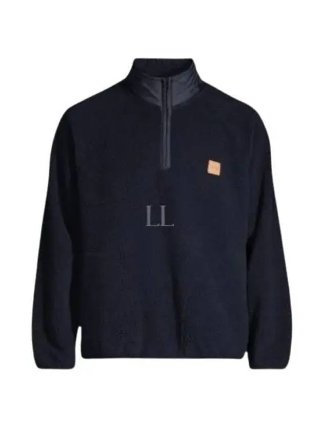 Logo Applique Fleece Sweatshirt Navy - A.P.C. - BALAAN 2