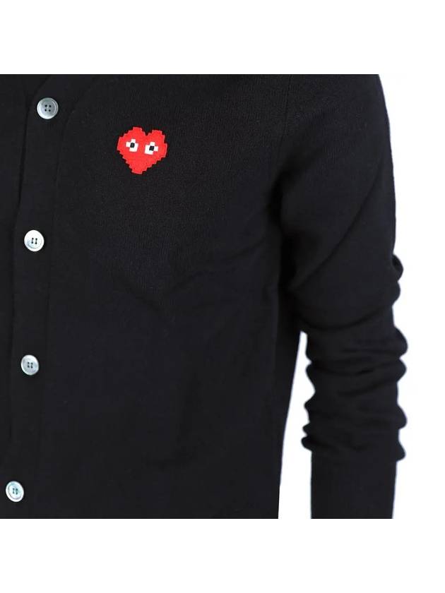 Red Waffen Vneck Cardigan Black AZ N084 051 1 - COMME DES GARCONS - BALAAN 4