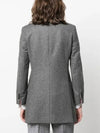 Women's Flannel Sports Wool Double Coat Medium Grey - THOM BROWNE - BALAAN 4