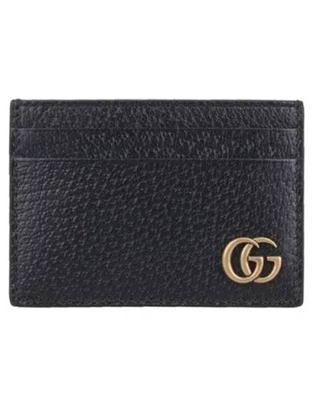 GG Marmont Leather Card Wallet Black - GUCCI - BALAAN 3