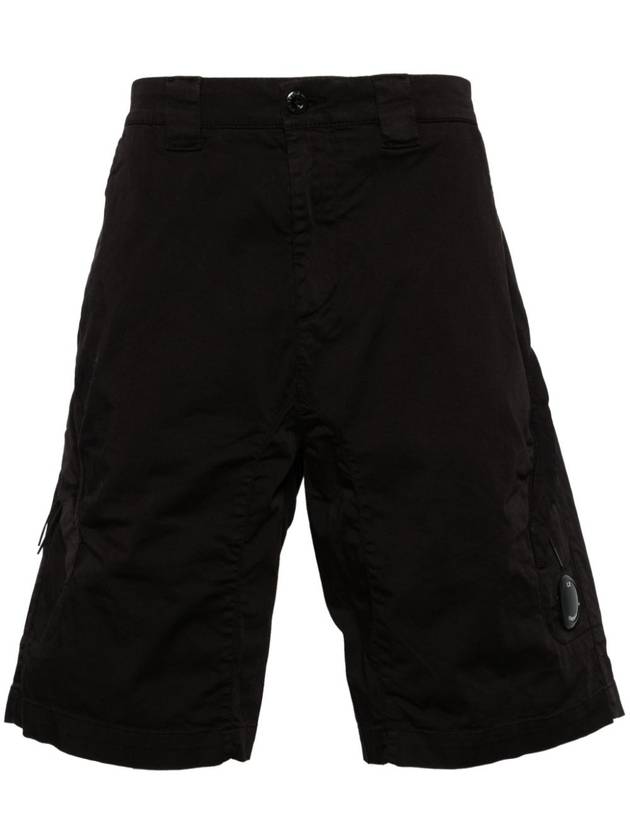 Stretch Sateen Utility Shorts Black - CP COMPANY - BALAAN 3