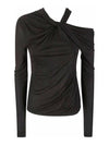 Cold Shoulder Long Sleeve T-Shirt Black - HELMUT LANG - BALAAN 2