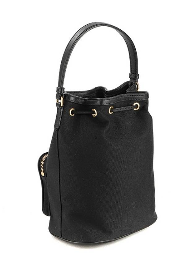 Logo Jacquard Lettering Bucket Bag Black - PRADA - BALAAN 5