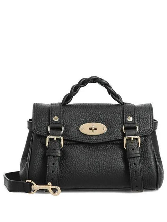 Alexa Heavy Grain Mini Tote Bag Black - MULBERRY - BALAAN 2