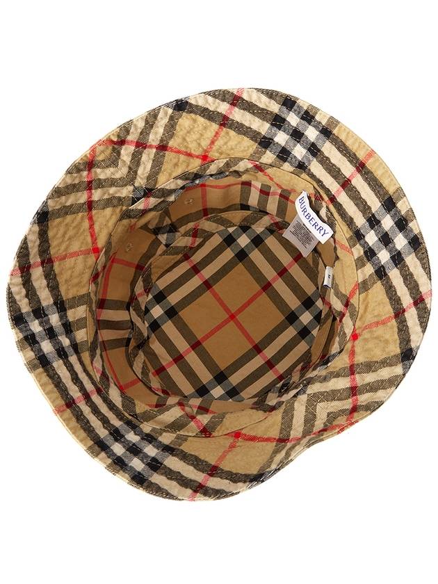 Check Cotton Bucket Hat Beige - BURBERRY - BALAAN 5