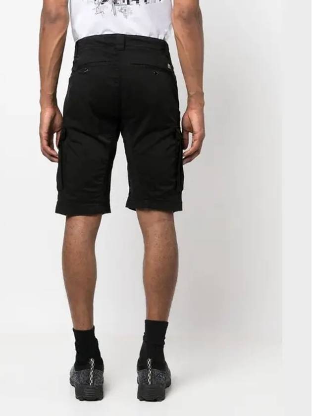 Men's Stretch Satin Lens Cargo Shorts Black - CP COMPANY - BALAAN 3