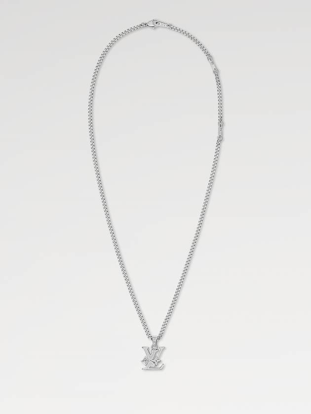 Monogram Raw Necklace Silver - LOUIS VUITTON - BALAAN 4