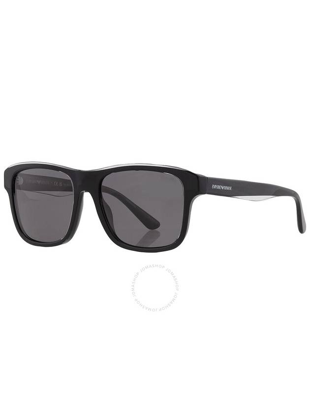 Emporio Armani Polarized Dark Grey Square Men's Sunglasses EA4208 605187 56 - EMPORIO ARMANI - BALAAN 3