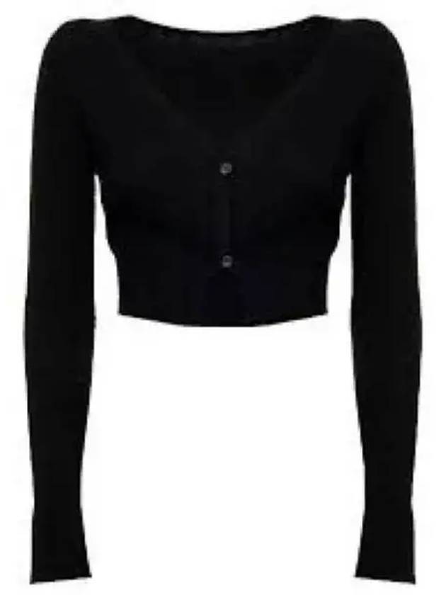 Le Alzou Cropped Mohair Cardigan Black - JACQUEMUS - BALAAN 2