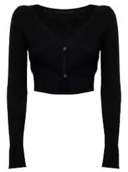 Le Alzou Cropped Mohair Cardigan Black - JACQUEMUS - BALAAN 2