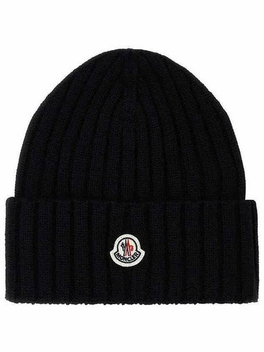 Beanie Wool Black Unisex 3B00036A9327 999 - MONCLER - BALAAN 1