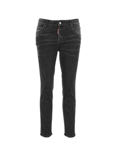 Cool Girl Low-Rise Cropped Jeans Black - DSQUARED2 - BALAAN 2