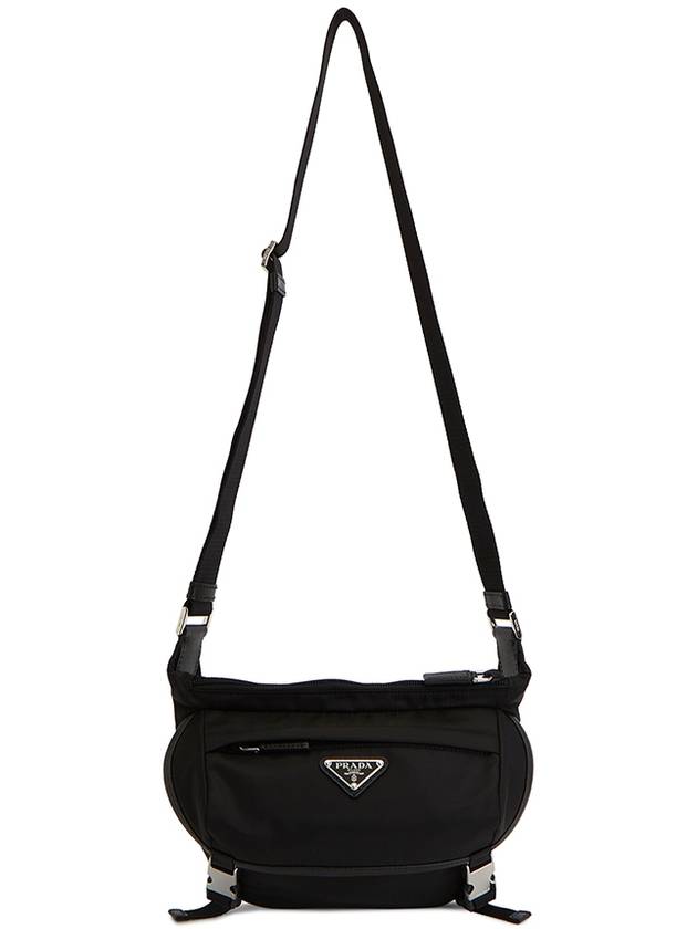 Re-Nylon Saffiano Leather Shoulder Bag Black - PRADA - BALAAN 8