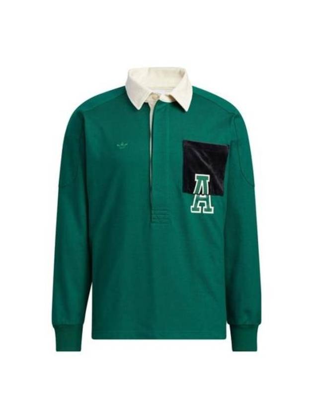 Anti University Long Sleeve Polo Shirt Green - ADIDAS - BALAAN 2