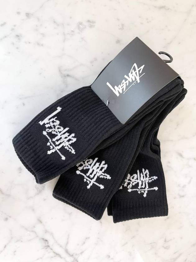 Graffiti Crew Socks 3 Pack Black - STUSSY - BALAAN 6