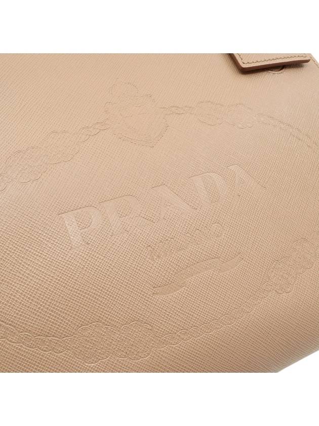 Beige Saffiano Leather City Lettering Logo Top Handle 2WAY 1BA120 - PRADA - BALAAN 9