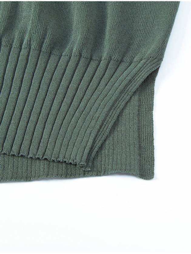 Half Sleeve Hooded Knit Top Slate Green - CALLAITE - BALAAN 4