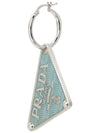 Women's Triangle Logo Earrings Blue - PRADA - BALAAN 3