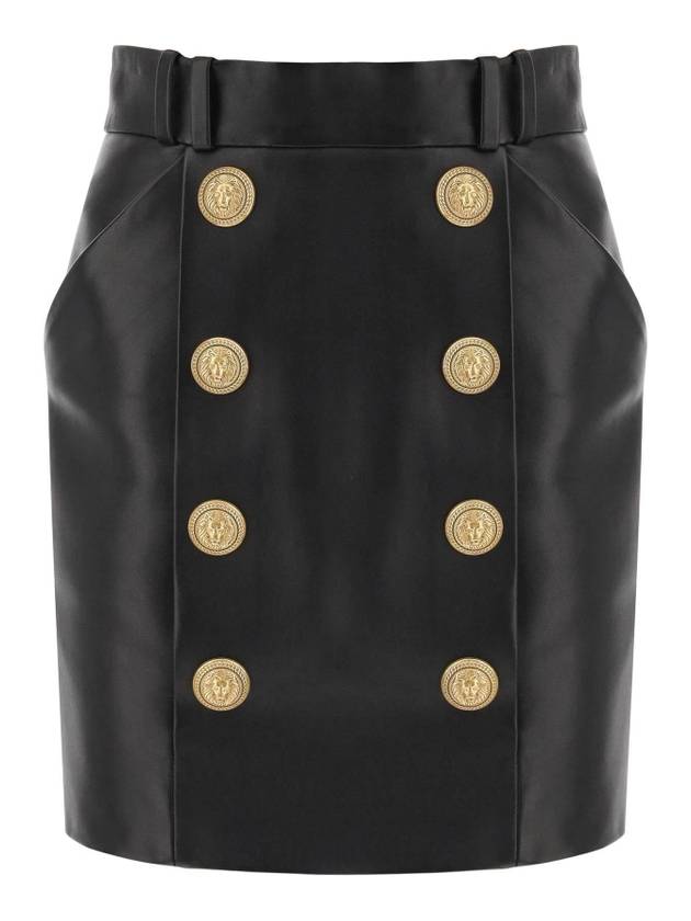 23 fw Lamb Leather Mini Skirt WITH ORNAMENTAL Button BF1LB895LB24 0PA B0230472269 - BALMAIN - BALAAN 1