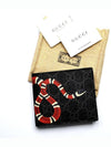 Snake Print Leather Half Wallet Black - GUCCI - BALAAN 10