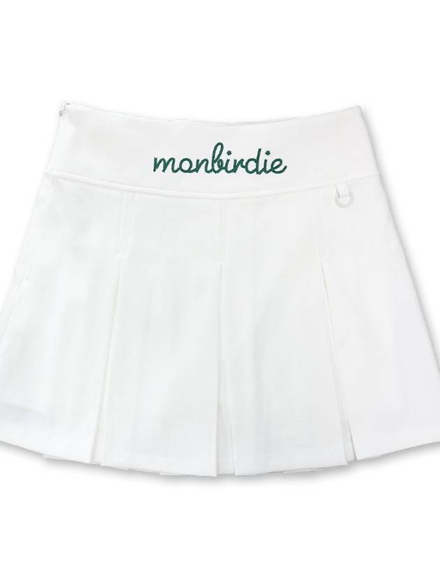 SOFT TOUCH WARM PLEATS brushed embroidery pleated skirt WHITE - MONBIRDIE GOLF - BALAAN 2