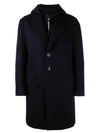 Men's Layered Hooded Wool Single Coat Navy - NEIL BARRETT - BALAAN 2