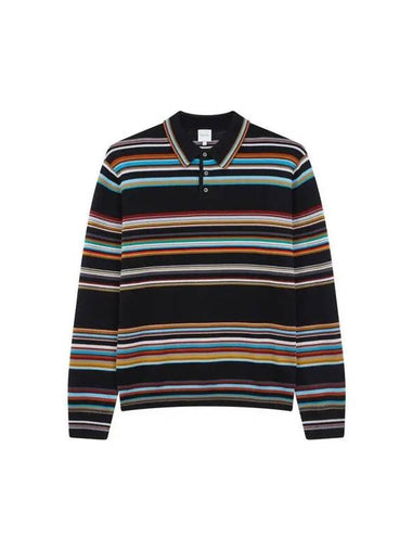 Striped wool polo knit black - PAUL SMITH - BALAAN 1