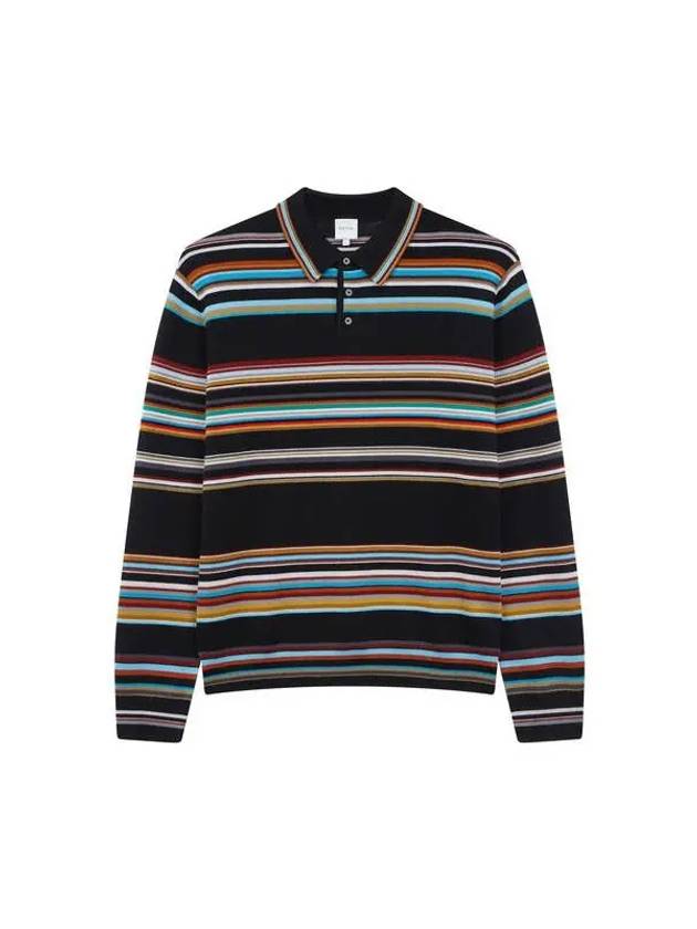 Striped wool polo knit black - PAUL SMITH - BALAAN 1