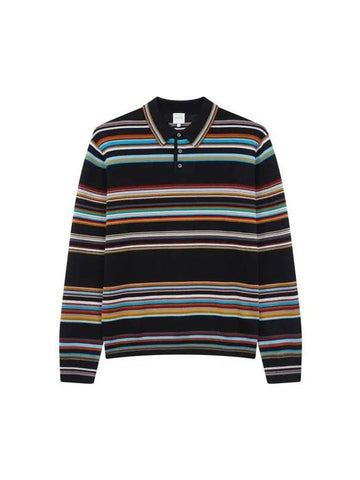 Striped wool polo knit black - PAUL SMITH - BALAAN 1