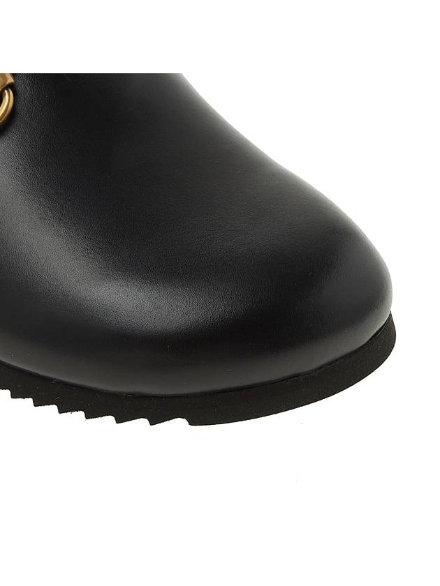 Leather Horsebit Slippers Black - GUCCI - BALAAN.