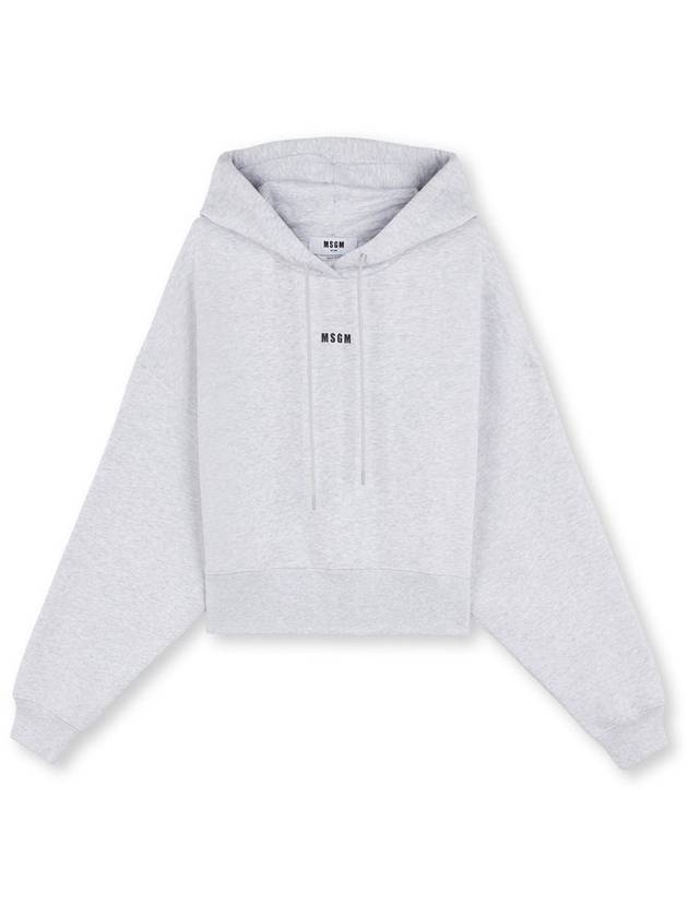 Micro Logo Cotton Hoodie Grey - MSGM - BALAAN 2