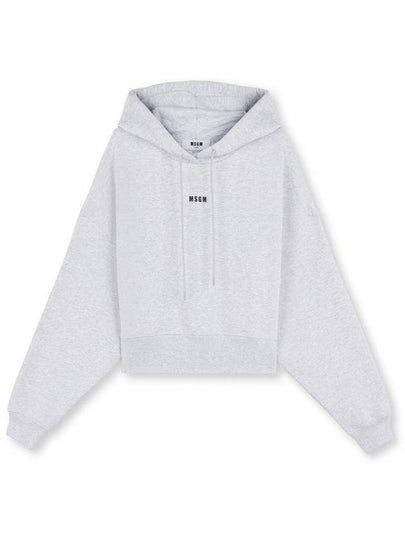 Micro Logo Cotton Hoodie Grey - MSGM - BALAAN 2