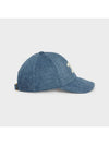 Triomphe Union Wash Denim Ball Cap Blue - CELINE - BALAAN 4