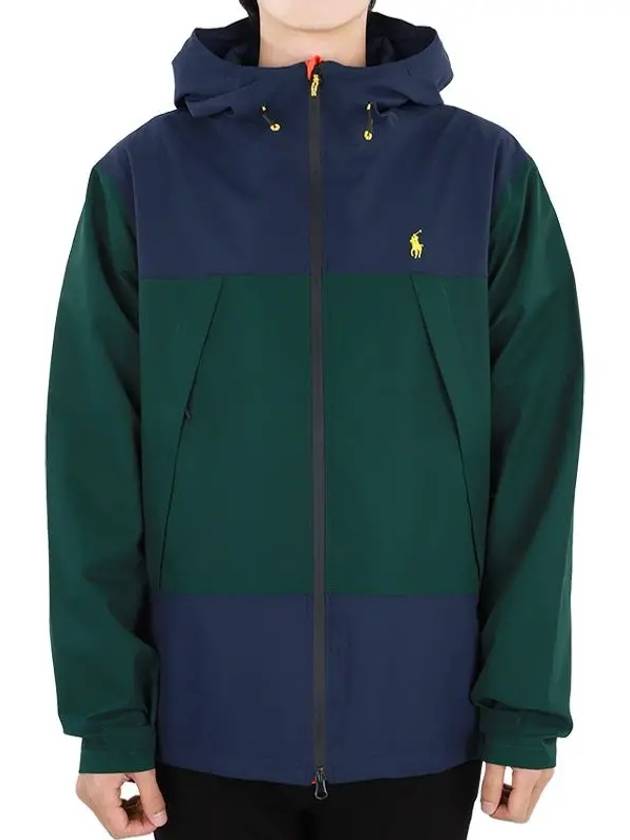 Logo Print Zipper Hooded Jacket Navy Green - POLO RALPH LAUREN - BALAAN 3