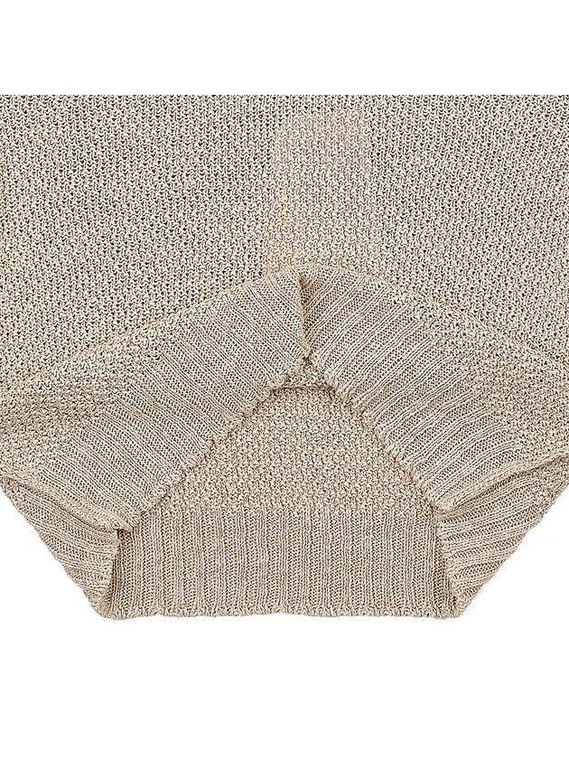 V-neck Basket Weave Hemp Knit Top Beige - MAISON MARGIELA - BALAAN 8