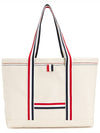 Double Face Cotton Small Tool Tote Bag Off White - THOM BROWNE - BALAAN 5