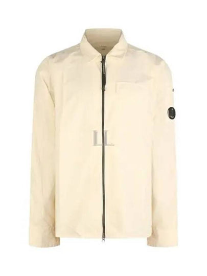 Gabardine Zip Up Long Sleeve Shirt Beige - CP COMPANY - BALAAN 2