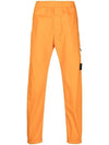 Men's Compass Patch Light Stretch Cotton Canvas Track Pants Orange - STONE ISLAND - BALAAN 1