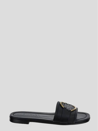 Bell Leather Slippers Black - MONCLER - BALAAN 2