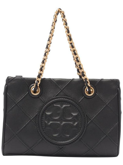 Mini Fleming Soft Chain Tote Bag Black - TORY BURCH - BALAAN 2