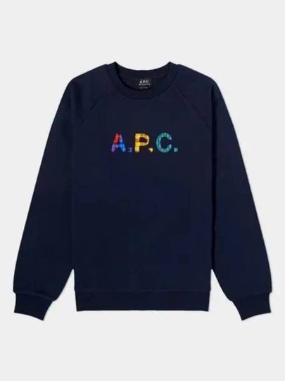 Logo Patch Crewneck Sweatshirt Navy - A.P.C. - BALAAN 2