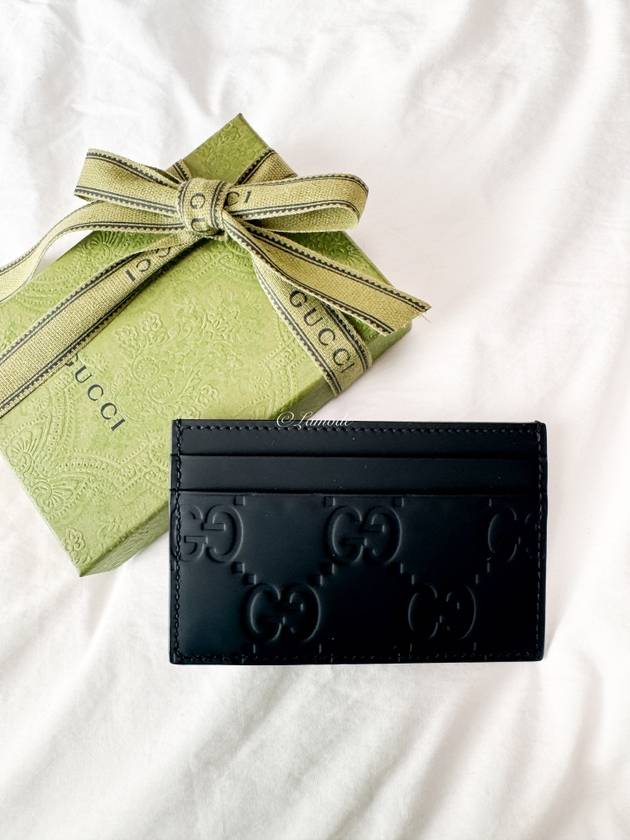 GG Supreme Rectangular Card Wallet Black - GUCCI - BALAAN 3