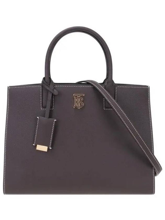 Frances Small Leather Tote Bag Brown - BURBERRY - BALAAN 2