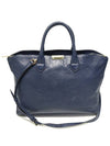 Burberry 39710901 Navy Grained Calfskin Check Gold Dewsberry Medium 2WAY - BURBERRY - BALAAN 1