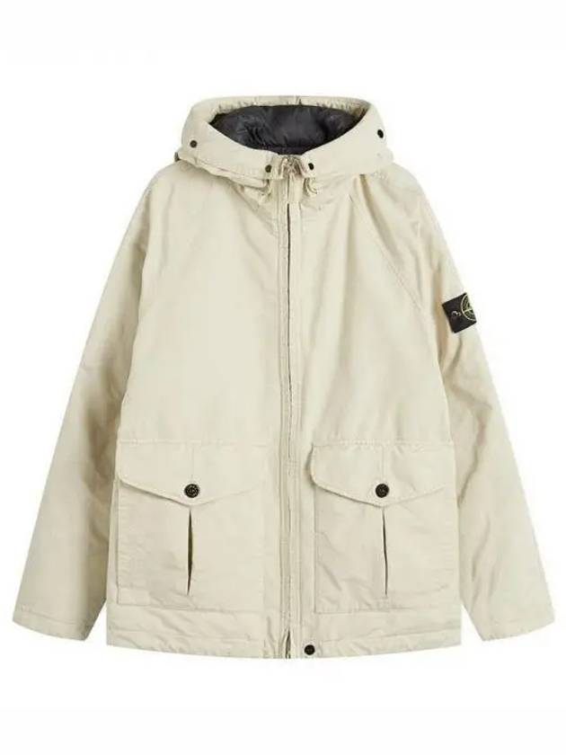 Techno Fabric Hooded Jacket Plaster - STONE ISLAND - BALAAN 2