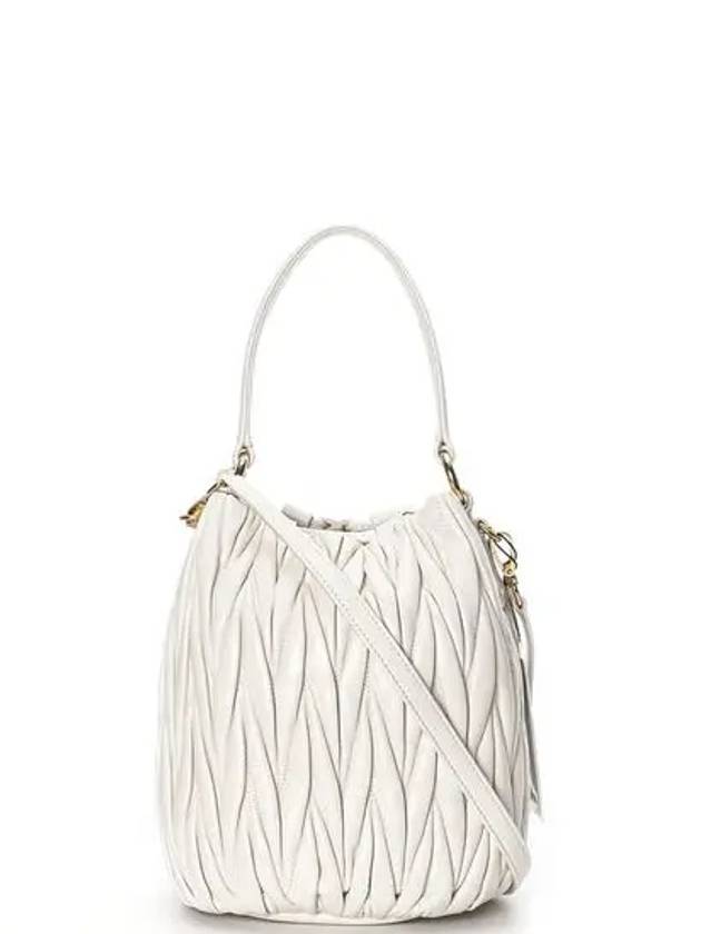 Materasse Nappa Bucket Bag 18 White 5BE084 N88 F0009 - MIU MIU - BALAAN 3