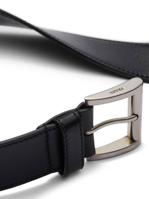 Leather Belt Black Black - PRADA - BALAAN 4