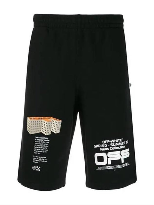 Men's Logo Print Bermuda Shorts Black - OFF WHITE - BALAAN.