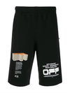 Men's Logo Print Bermuda Shorts Black - OFF WHITE - BALAAN 1