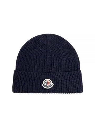 24 3B00024 M1367 779 Logo Patch Cotton Beanie - MONCLER - BALAAN 1